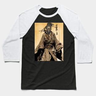 Yasuke Black Samurai in 1579 Feudal Japan No. 9 on a Dark Background Baseball T-Shirt